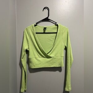 Wild Fable Light Green Ribbed Crop Top